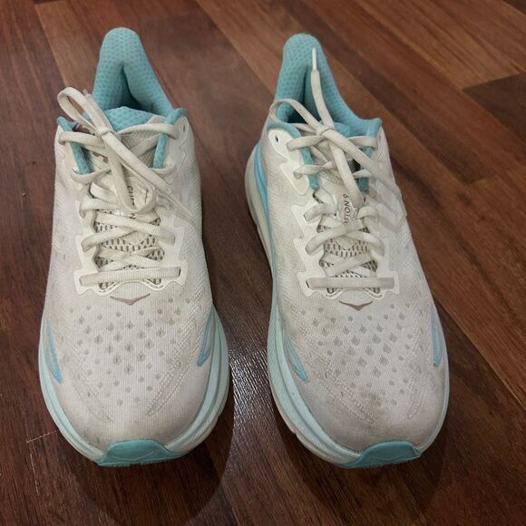 Hoka Women's White and Blue Running Shoes size 9.5 - Picture 3 of 10